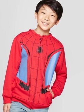 Marvel Spider-Man Far From Home Kids Full Zip Hoodie with Mask